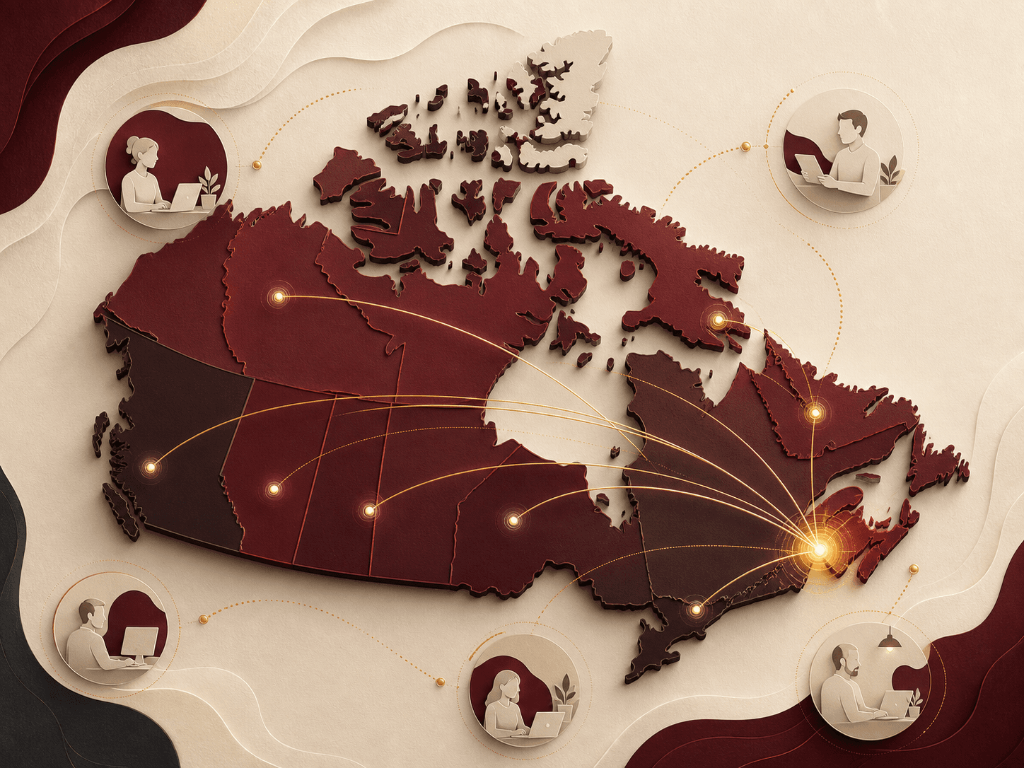 Connections extending from Moncton to organizations across Canada